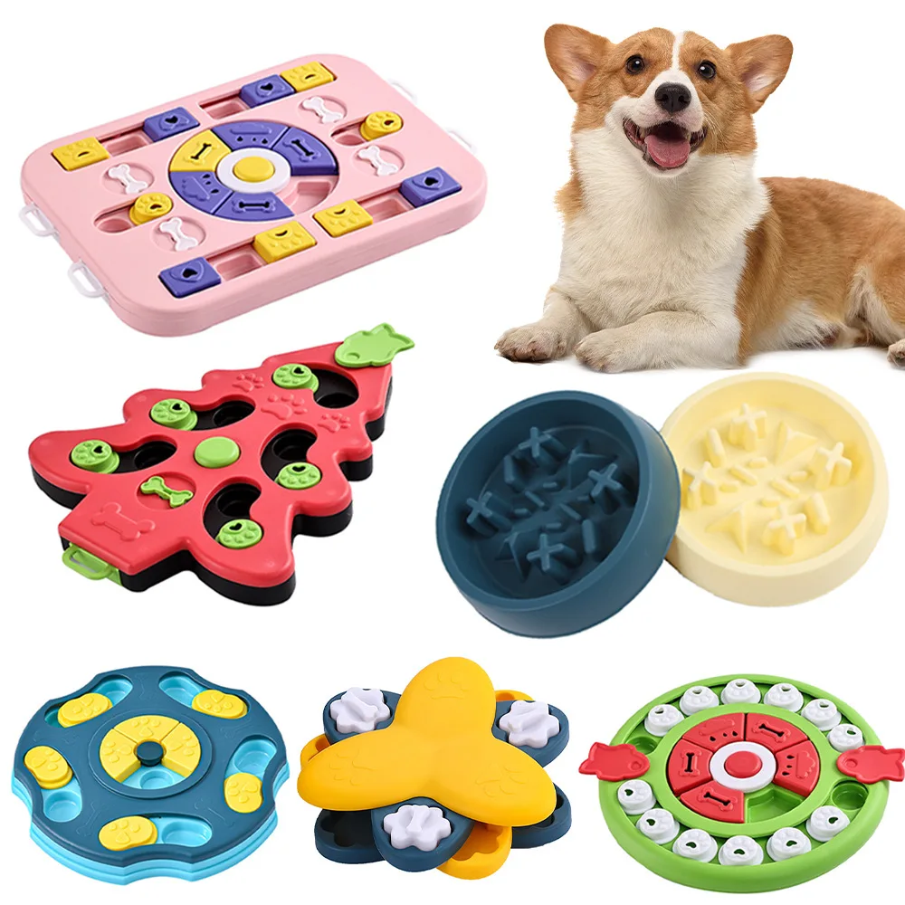 Dog Treat Puzzle Toy - Dispenser makanan IQ anak anjing mangkuk
