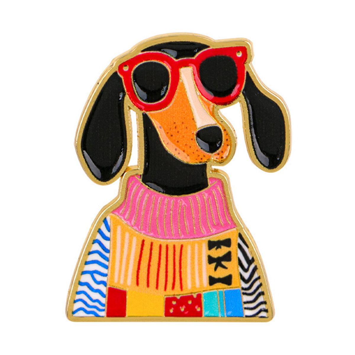 Pet Supplies Store - Pin Enamel Anjing Dachshund Bros Hewan
