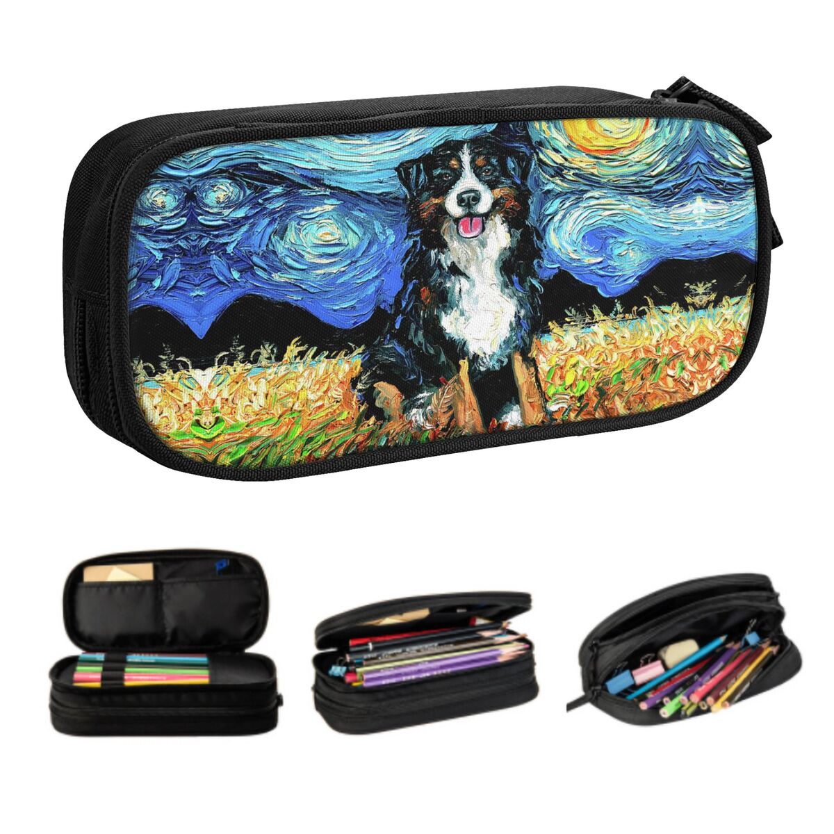Pet X Supplies & Tack Howell - Kotak Pensil Anjing Gunung Bernese Malam