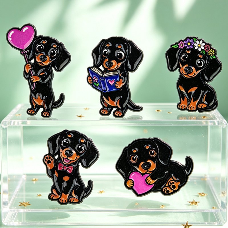 5pcs Set Pin Enamel Dachshund  - Pet Supplies Store ulasan dan harga