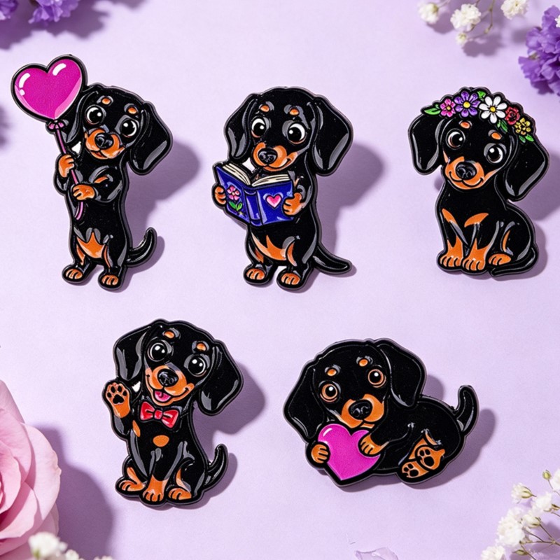 5pcs Set Pin Enamel Dachshund  - Pet Supplies Store ulasan dan harga