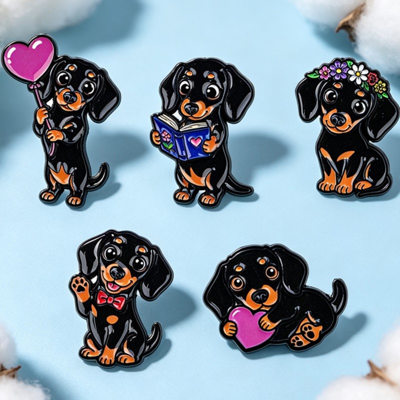 5pcs Set Pin Enamel Dachshund  - Pet Supplies Store ulasan dan harga